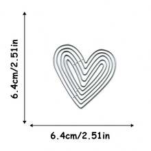 1 Piece Of Heart-Shaped Metal Cutting Mold, Planner Knife Mold Material, DIY Cutting Book Embossing Cutting Knife Mold, Handicraft Metal Mold, Die-Cutting Envelope For Making Cards, Photo Album Cards, Embossed Paper Crafts, Photo Album Stamps, Cards, Birthday And Holiday Gifts, Suitable For Collage Artists And Paper Art Enthusiasts - Silver - View 3