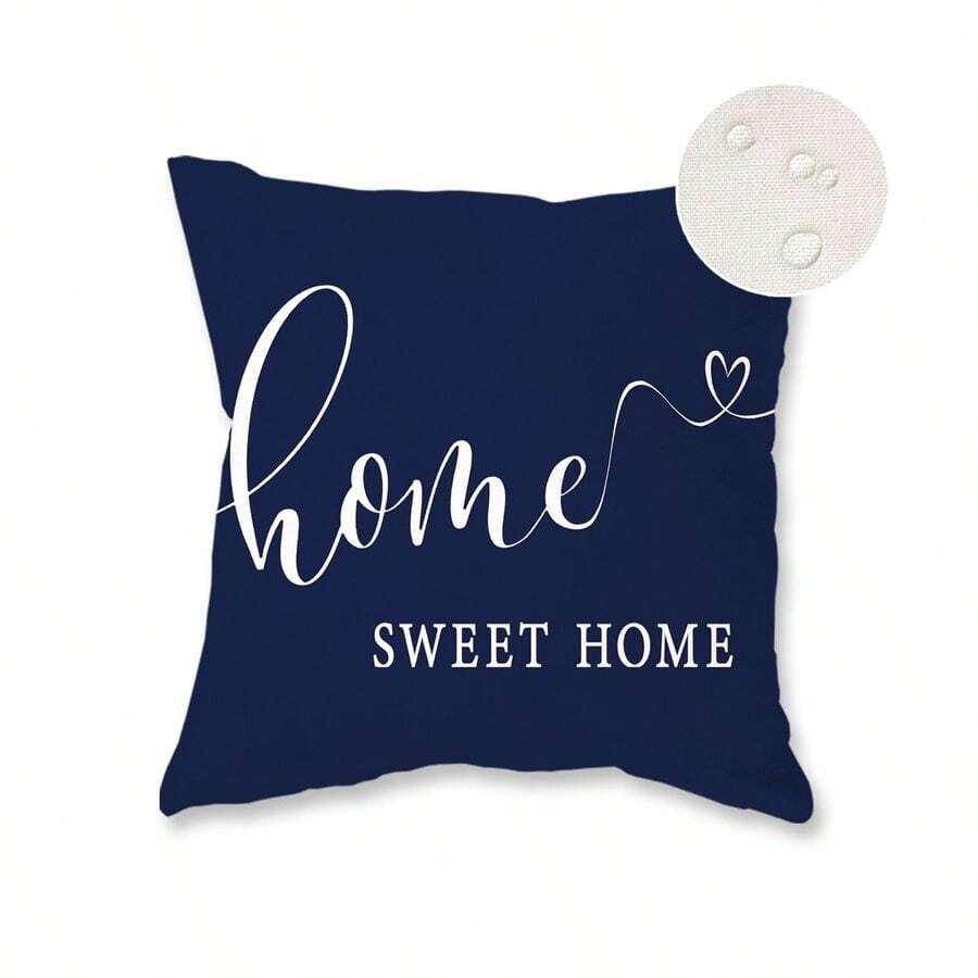 Fundas de almohada para exteriores, de 18 x 18 pulgadas, impermeables, para el hogar, decoracin de patio, para sof, sof, color azul marino - 46x46cmPaquete de 1Azulma - Ver 1