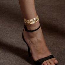 14K Gold Anklets For Women Waterproof Rhinestone Ankle Bracelet Layered Cuban Link Chain Diamond Anklet Beach Jewelry For Women - Gold Anklets Style a - View 3