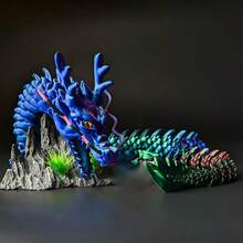 超大尺寸3D打印龙摆件 - 张嘴 - 关节可活动 - 适用于水族箱、书桌和桌面 - 奇幻装饰 - 送给龙爱好者的理想生日礼物 - 逼真可动龙雕像（60厘米/23.62英寸） - 60cm/23.62in - 查看 8
