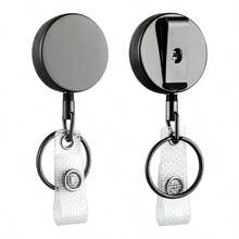 2 Piezas Llavero Retrctil, Yoyo para Gafete con Clip de Metal, Clip Retrctil para Tarjetas de Identificacin, Carrete retrctil con de 23.5 Pulgadas, Porta Llaves retractil Redondo