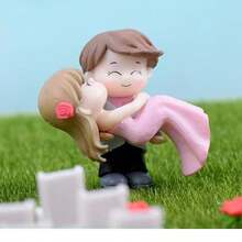 2pcs Resin Princess Hugging/Kissing Couple/Wedding Decor Items, Suitable For Living Room Tabletop, Entryway, Wine Cabinet Decoration, Holiday Gifts, Valentine's Day/Thanksgiving, DIY Micro Landscape Decoration, Car Accessories - Multicolor - View 11