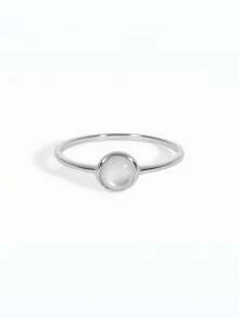925 Sterling Silver Inlaid White Stone Ring, Elegant & Waterproof, Suitable For Daily Wear - Unique Finger Rings - View 10