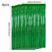1件/2件/4件装金属箔流苏帘背景，闪亮金属箔穗帘，适用于圣帕特里克节装饰、拍照道具、生日、婚礼、订婚、迎婴派对、单身派对、圣诞节、节日派对装饰 - 綠色 - 查看 14