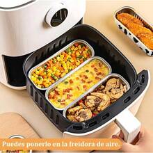 CYPNJuego de 50 Moldes de Aluminio 200ml Rectangulares con Tapas y Cucharas para Brownies y Pasteles BlancoFashion - 219620587 - Ver 6