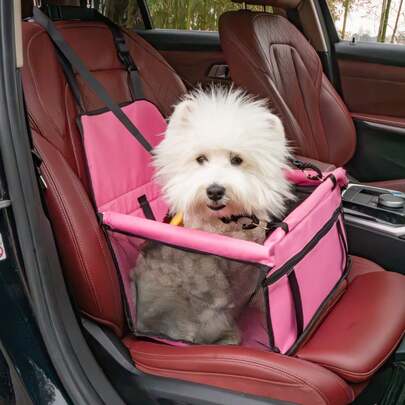 Foldable Pet Car Booster Seat - Breathable & Easy To Clean, Spacious Design For Cats & Dogs | Fits Front & Rear Seats, Easy Assembly | Pet Car Seat, Car Seat Cover, Dog Car Seat Cover