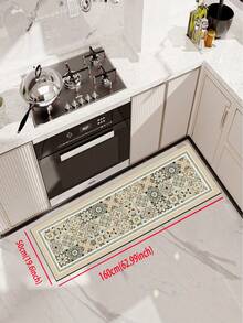 1pc Simple Style Silicone Kitchen Mat With Light-Colored Block Print Design, Soft Luxury Anti-Fatigue Kitchen Carpet With Cushioning, Water-Absorbent, Quick-Drying And Non-Slip Properties, Suitable For Kitchen, Bathroom, Entryway, Laundry Room, Etc. ,Room Decor - Multicolor - View 14