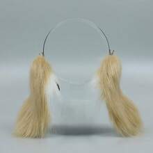 Cute Rabbit Ears Headband Long Furry Dog Ears Animal Cosplay Headband (D Tan) - Time - View 4