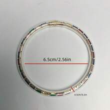 1件装 时尚水钻手链 女士闪亮果冻手镯饰品 - 彩色 - 查看 3