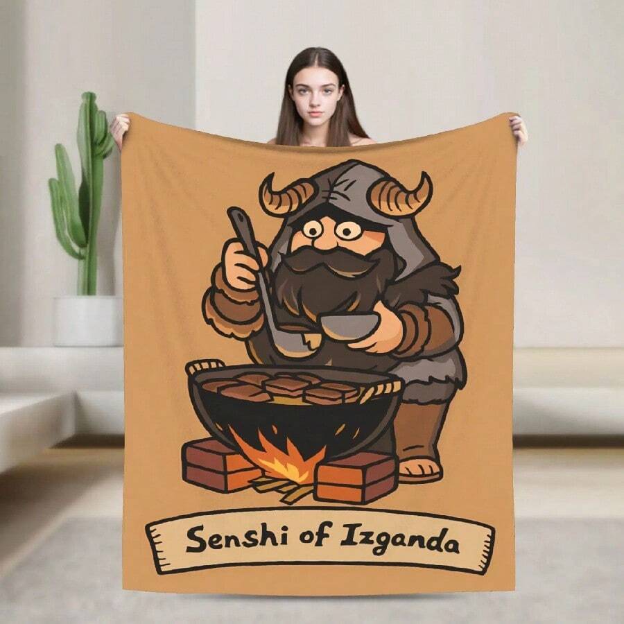 Dungeon Meshi Anime Marcille Laios Flannel Blanket Winter Soft Throw Blanket S  Home Decor Funny Bedspread Sofa Bed Cover(4).Jpg - 白色 - 查看 1
