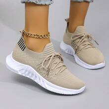 STEPREACH New Women Casual Sports Shoes, Mesh Breathable Comfortable Lightweight Non-Slip Slip-On Driving Shoes - Khaki - View 9