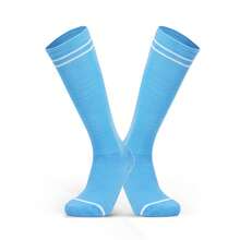 1 双实用专业装备长筒足球袜，成人款，男女皆宜，跑步踝关节保护，加厚毛巾底，小腿压缩袜，减震耐磨。