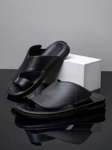 男士拖鞋 - 男士人字拖 - 男士时尚轻便人字拖凉鞋 - 舒适、防滑、耐穿的沙滩人字拖鞋，适合海滩、露营和休闲穿着 - 黑色 - 查看 10