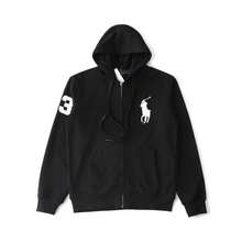 Polo Ralph Lauren Unisex Full-Zip HoodieSweatshirt , Fashion Hoodies & Sweatshirts, Drawstring Hoodies Pullover Sweatshirts Casual Long Sleeve Shirts - 黑色 - 查看 14