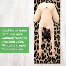1pc 71*22inch Yoga Mat, Leopard Print Pattern - Non-Slip Wear-Resistant Extra Wide & Thick Fitness Mat, Home Use Professional Beginner Yoga Training Mat - Leopard Print - View 3