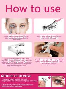 1 pereche de gene false magnetice naturale reutilizabile, ondulate CC, cu ondulator de gene, ambalate individual, nu necesită lipici, ușor de purtat și îndepărtat, set de gene false moi în stil desen animat 3D, lungime 3-11 mm - Gene țepoase Manga - Vizualizare 8