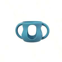 1个硅胶奶瓶套，适用于天然玻璃婴儿奶瓶，硅胶材质，易握手柄，防摔，兼容4/8盎司玻璃奶瓶