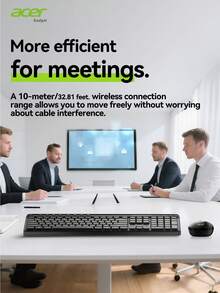 Acer OCC316 Keyboard And Mouse Combo - Plug & Play, Compact Wireless Keyboard And Ambidextrous Wireless Optical Mouse, Compatible With Windows/OS (No Receiver Required) - Black - View 9