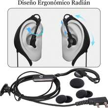 Paquete de 10 Walkie Talkie Auricular con Micrófono, 2-Pin Conducto Acústico Auricular, Auriculares de Tubo Acústico, Accesorios Walkie Talkie Compatible con BaoFeng, Linton, Kenwood, ect. - Negro - Ver 5