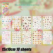 Adesivos brilhantes e fofos, adesivos decorativos ideais para scrapbooking, projetos DIY, decoração de capas de celular, álbuns de recortes, diários e muito mais. - Multicolorido - Ver 7