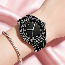 Unisex Quartz Watch With Round Dial, Casual Sports Style, Ideal For Daily Wear, Birthday Gift, Party, Gathering Or Holiday Celebration. No Gift Box Included. - 黑色 - 查看 4