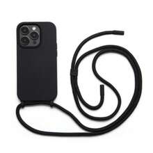 SMSG S25 Phone Case With Adjustable Cord | Minimalist Case With Crossbody Strap - Black - View 4