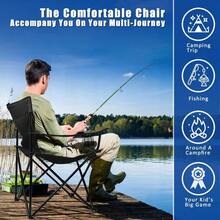 Coliware Outdoor Lightweight Folding Camping Chair, Oversized Oxford Fabric Portable Director Chair For Camping With Carry Bag Cup Holder, Compact 551lb Loading Capacity - Black - 預設 - 查看 6