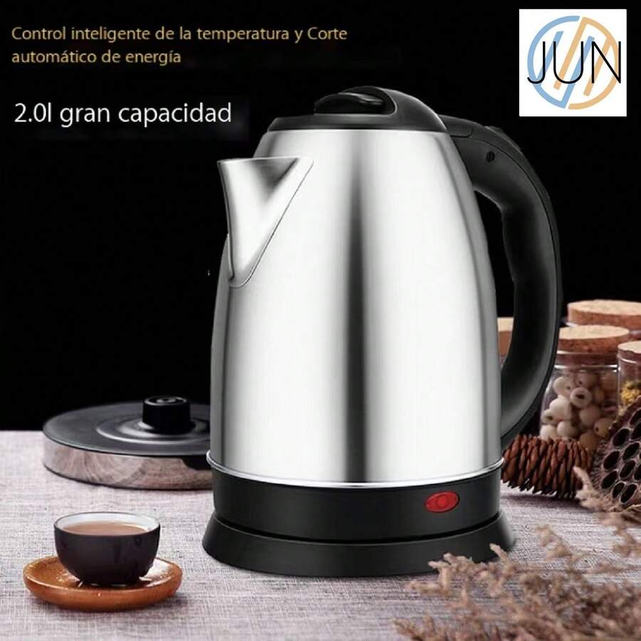 Hervidor de agua eléctrico de 2 litros,Hervidor Eléctrico de Acero Inoxidable  Protección contra Ebullición en Seco y Función de Agua Caliente Instantánea para Café - Multicolor - Ver 1
