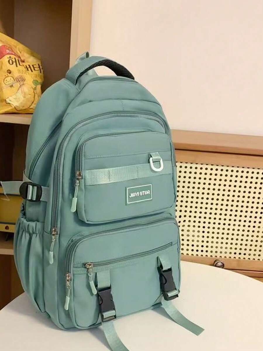 Large Women's Waterproof Nylon Backpack For School/College 2024 - màu xanh lá - Xem 1