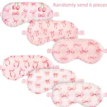 6pcs/3pcs/1pc Plush Sleep Eye Mask, Comfortable Sleep Eye Mask, Unisex, Soft Plush Eye Mask, Faux Fur Blackout Mask, Suitable For Travel, Nap, Overnight, Party - Baby Pink - View 9