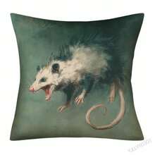 Modern Opossum Print Pillow Cover, 18x18 Inch, Farmhouse Decor With Single-Sided Animal Design, Envelope Closure & Machine Washable For Living Room, Bedroom, Sofa, Bed, Car, Bedroom Accent, Farmhouse Style, Polyester Pillowcase - 樣式 4 - 查看 8