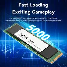 Crucial E100 480GB/1TB M.2 NVMe PCIe Gen4 SSD Up To 5,000MB/S High-Speed Internal Drive For Gamers PC Enthusiasts Laptop Desktop Pc Builders - Green - View 3