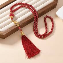 99pcs 6mm Faux Pearl Rosary Beads, Luxury Muslim Gift, Hajj Pilgrimage Gift, 99 Beads Tasbih, Islamic Wedding Gift, Muslim Gift - Multicolor - View 9