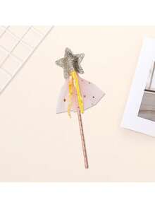 5-Pointed Star Magic Wand, Glitter Star Fairy Wand For Party Performance, Available In Gold, Blue, Pink, Purple, Birthday Party Decoration Stick