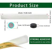 Magnetic Board Strip Frameless Stainless Steel Iron Strips With Adhesive Backing, 4PCS Magnetic Bulletin Bar Memo Board With 10PCS Colorful Magnets School, Office, Home, Refrigerator Wall - 4pcs Iron Strip+ 10pcs 10 Color Magnet - View 3