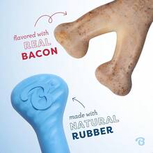 Benebone Puppy Paquete de 2 Hueso de Goma/Wishbone Bacon Tiny - como en la foto - Ver 3