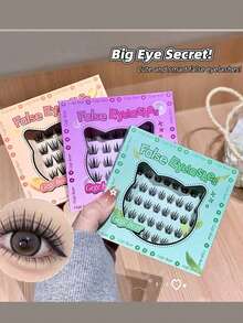 24 Animal Series Glue-Free False Eyelashes,Long-Lasting High Viscosity,Curled Natural And Light False Eyelashes - L - View 5