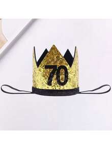 Birthday Party Crown Hat, Gold 20th Adult Birthday Hat, 30/40/50/60/70 Years Old Birthday Celebration Party Crown Hat, Retirement Party Crown Birthday Hat, Birthday Party Hats