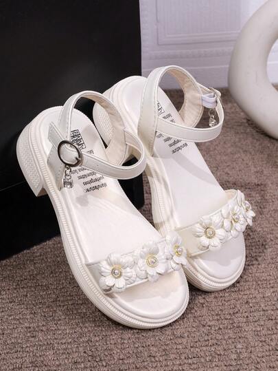 Girls Floral Sandals, Fashion Versatile Breathable Children Sandals