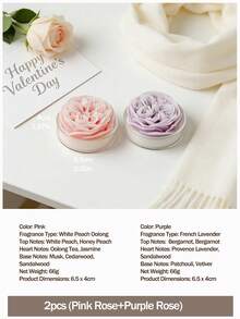 1pc/4pcs/8pcs Handmade Scented Candles, Frosted Heart & Peach Blossom Shapes | 5 Fragrance Options | Bedroom/Home/New Year Decor Candles | Gift For Her - Wedding/Valentine's Day/Christmas/Anniversary/Birthday/Thank You - Multicolor - View 18