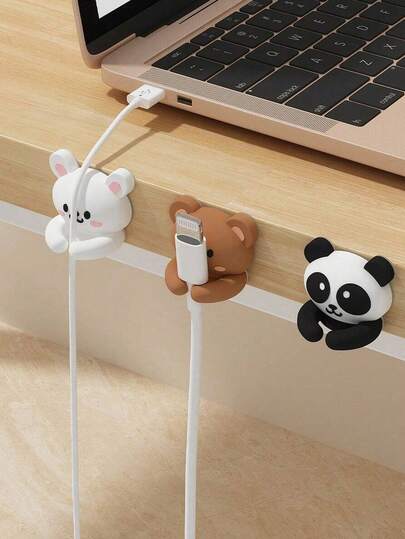 1/3个装桌面理线夹，自粘式线缆整理器，适用于桌面、床头、墙面、汽车、宿舍和办公室，可爱耳机线收纳夹，免钻孔理线器，返校季理线配件