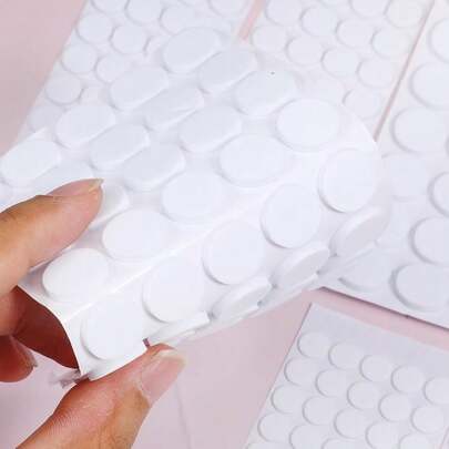 New 240 Pcs Mini Foam , Small Felt Furniture Pads 3/8 InchSelf Stick Pad Furniture Pad Self Adhesive EVA Foam Dot Circlfor Cabinet Doors Desks Drawers Floor (White)