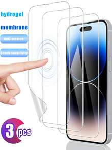 3 Packs Hydrogel Film Screen Protectors, Soft TPU Transparent Protective Film (Non-Glass Material) Compatible With IPhone 17 Pro Max/17 Pro/17 Air/17/16 Pro Max/16/16 Plus/16 Pro/15 Pro Max/15 Pro/15/15 Plus/14 Pro Max/14/13/12/11, Compatible With Phone Cases. - Clear - View 7