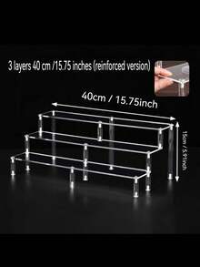 1pc Luxury Transparent Acrylic Multi-Tier Perfume Display Stand, Home Decor | Room Beauty Storage Display Rack, Home Decor. Suitable For Organizing And Storing Kitchen Accessories. - Clear - View 8