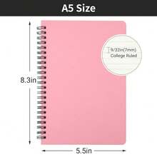 EUSOAR Graph Paper Spiral Notebook, A5 3Pack 5.5\X8.3\ 120 Pages Hardcover Paper Notebook Journals, Wirebound Journal Sketch Notebook For Math And Science Students Engineering Artist Drawing - Pink - View 3