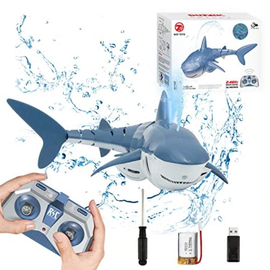 CYPNJuguete De Tiburón con Control Remoto De 2.4G Regalos de Navidad Tiburón De Alta Simulación para Baño De Piscina Gran Regalo Juguetes De Barco RC para Niños Y Niñas De Más De 6 AñosFashion - 223220873 - Ver 1