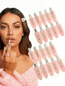 20 piezas/Set Pinzas de pelo de unicolor delicadas, incluye pinzas sin dolor en negro, blanco, rosa - Adecuado para niñas y mujeres, adecuado para maquillaje casual, lavado de cara - Pinzas retro sin costuras con borla, esencial diario, pinzas para el cabello de todas las estaciones, accesorios escolares, pinzas para el cabello rosas, accesorios lindos, femeninos, accesorios para el cabello