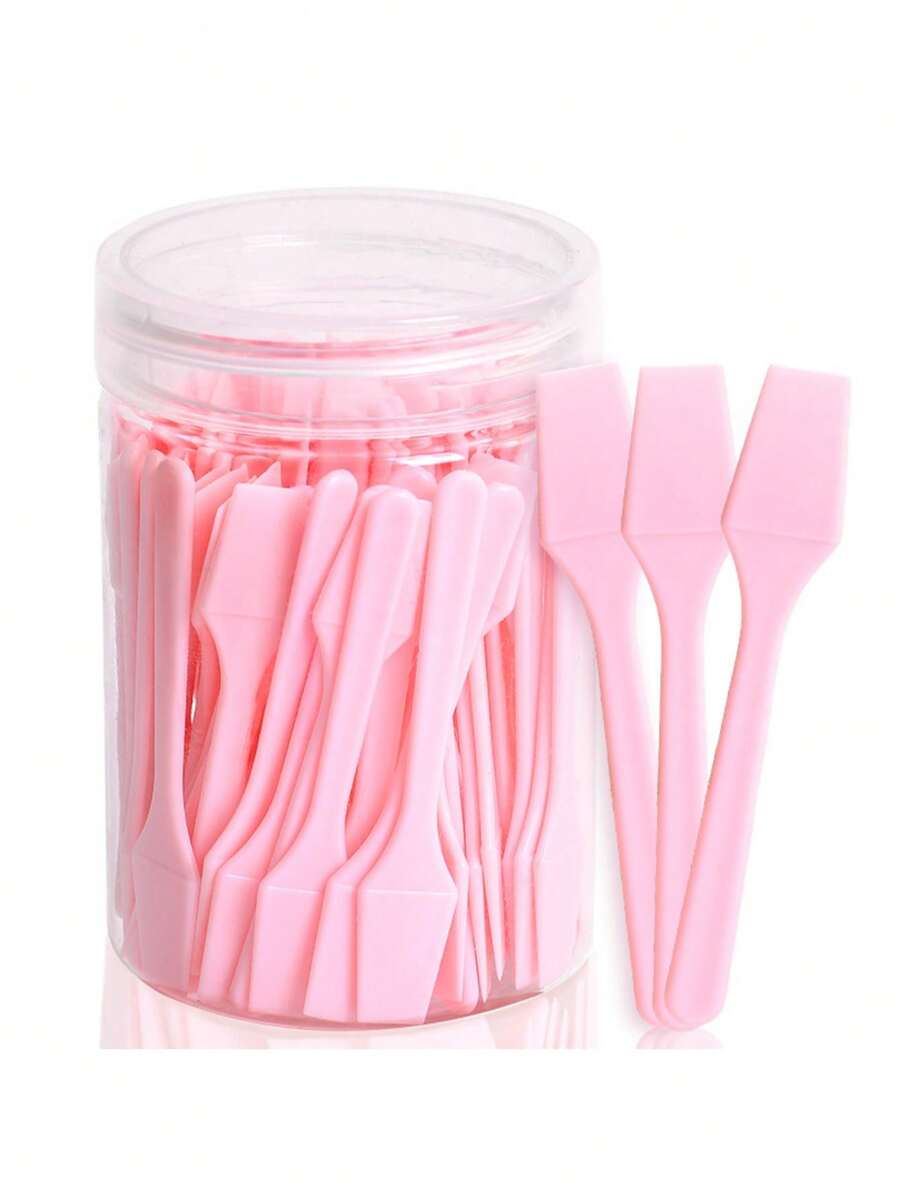 100pcs Makeup Spatulas - Small Plastic Spatulas, Suitable For Cosmetics, Creams, Crafts - Makeup Scrapers - Multipurpose Mini Spreaders For Mixing Creams, Skincare Or Scraping Bottled Products - Multicolor - View 1