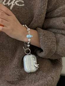 半透明星形设计软壳保护套，适用于苹果蓝牙耳机4/Pro/3/2，简约时尚，兼容苹果蓝牙耳机