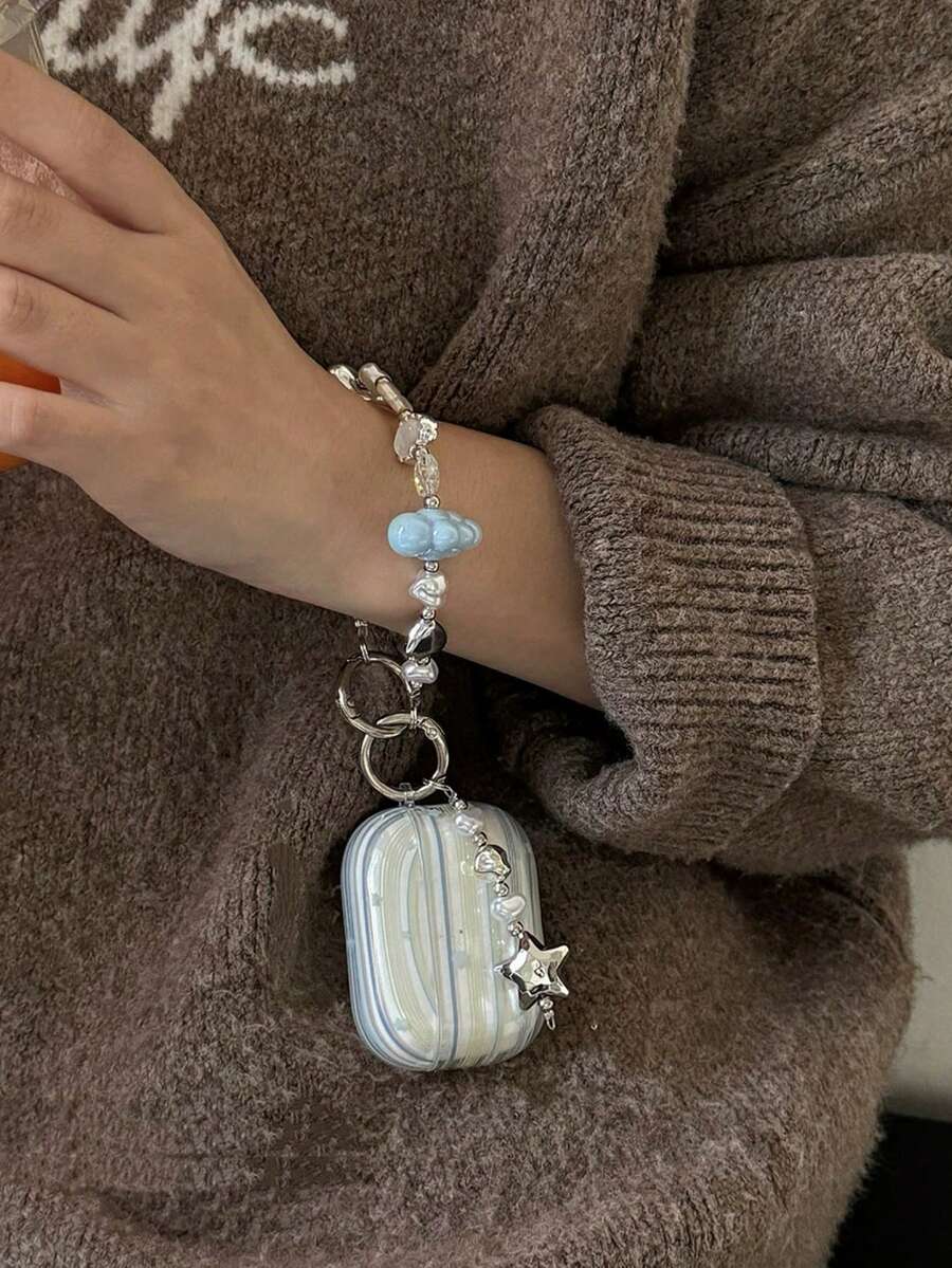 半透明星形设计软壳保护套，适用于苹果蓝牙耳机4/Pro/3/2，简约时尚，兼容苹果蓝牙耳机